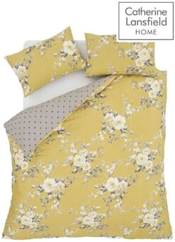 Catherine Lansfield Canterbury Ochre Quilt Set -Home Comforts Shop 21371 20364