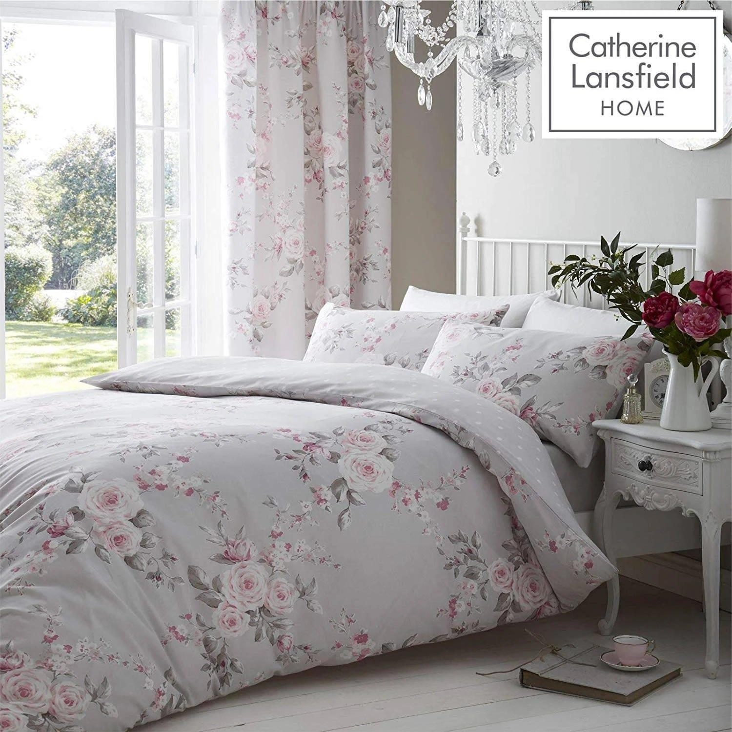 Catherine Lansfield Canterbury Bedding Set - Grey 1 Catherine Lansfield Canterbury Bedding Set - Grey