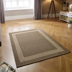 Oriental Weavers Greek Key Flatweave Brown Rug -Home Comforts Shop 38358 13296