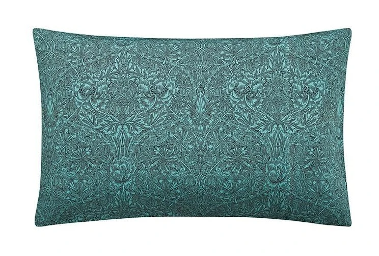 Morris & Co Honeysuckle & Tulip Standard Pillowcases Mulberry & Teal 1 Morris & Co Honeysuckle & Tulip Standard Pillowcases Mulberry & Teal