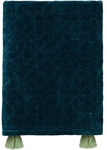 Morris & Co Honeysuckle & Tulip Quilted Throw Teal 1 Morris & Co Honeysuckle & Tulip Quilted Throw Teal