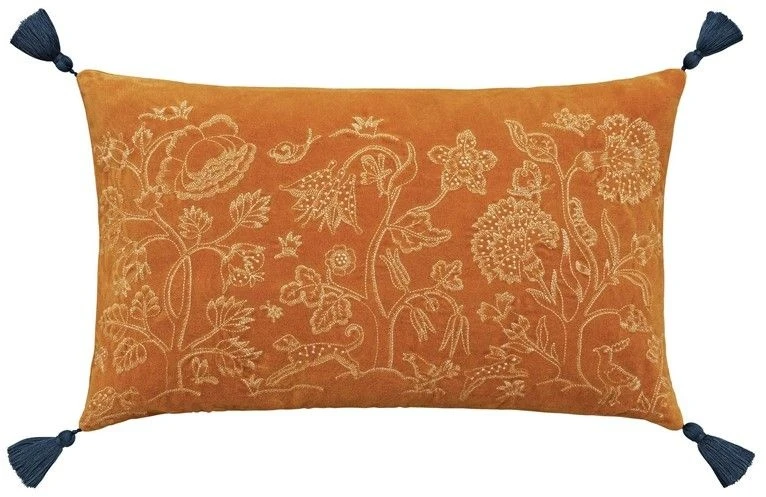 Morris & Co Honeysuckle & Tulip Cushion Saffron 1 Morris & Co Honeysuckle & Tulip Cushion Saffron
