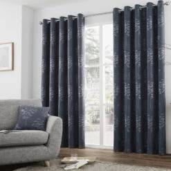 Curtina Elmwood Navy Curtains