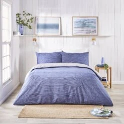 Fusion Bethan Navy/Grey Duvet Set