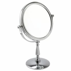Fancy Metal Chrome Pedestal Mirror 5x Magnification H27cm