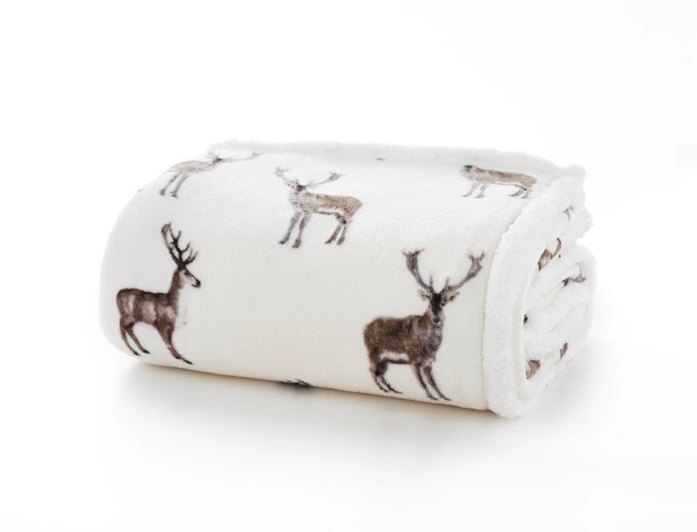 Deyongs Sterling Stag Fleece Throw 1 Deyongs Sterling Stag Fleece Throw