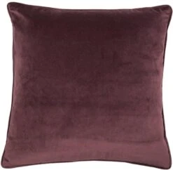 Malini Luxe Velvet Aubergine Cushion 43cm X 43cm
