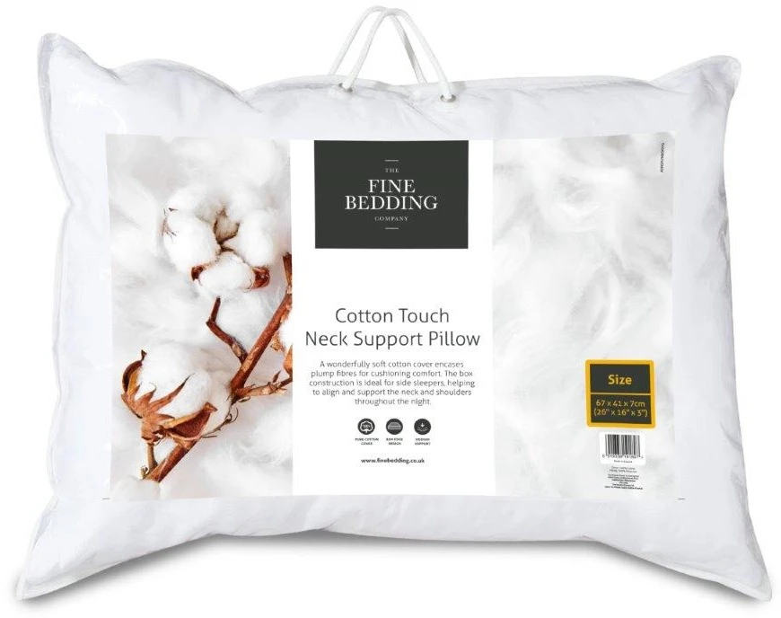 Fine Bedding Co Cotton Boxed Edge Neck Support Pillow 2 Fine Bedding Co Cotton Boxed Edge Neck Support Pillow - Image 2