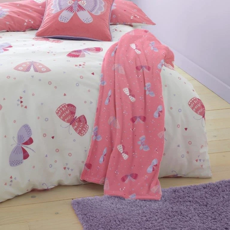 Bedlam Flutterby Butterfly Pink Throw 2 Bedlam Flutterby Butterfly Pink Throw - Image 2