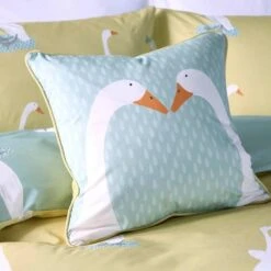 Fusion Puddles The Duck Teal Filled Cushion