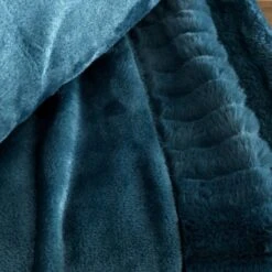 Catherine Lansfield Velvet & Fur Throw Teal 7 Catherine Lansfield Velvet & Fur Throw Teal -Home Comforts Shop 51316 30058
