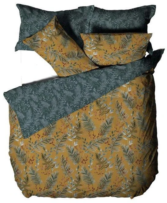 Furn Mazari Exotic Jungle Duvet Cover Set Mustard 2 Furn Mazari Exotic Jungle Duvet Cover Set Mustard - Image 2