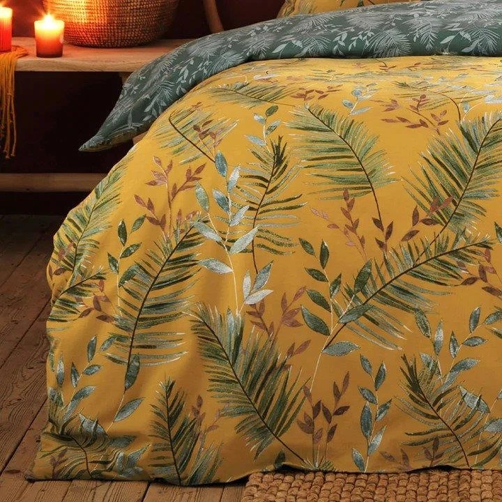 Furn Mazari Exotic Jungle Duvet Cover Set Mustard 3 Furn Mazari Exotic Jungle Duvet Cover Set Mustard - Image 3
