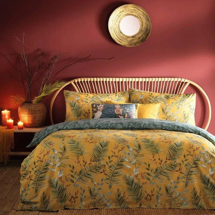 Furn Mazari Exotic Jungle Duvet Cover Set Mustard 1 Furn Mazari Exotic Jungle Duvet Cover Set Mustard