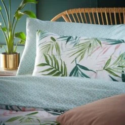 Furn Bali Palm Botanical Duvet Cover Set Green