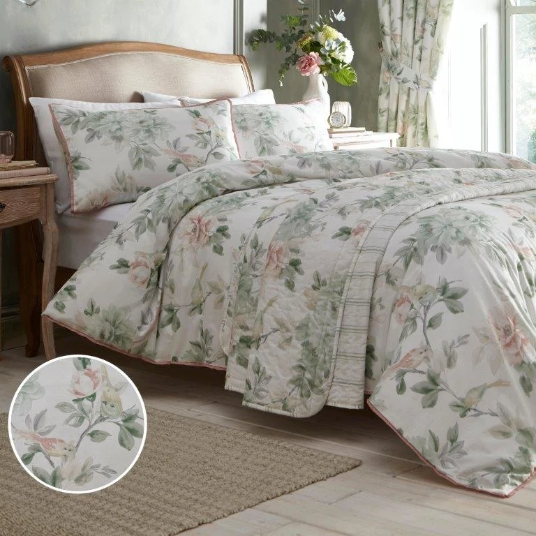 Appletree Campion Green/Coral Duvet Cover Set 2 Appletree Campion Green/Coral Duvet Cover Set - Image 2