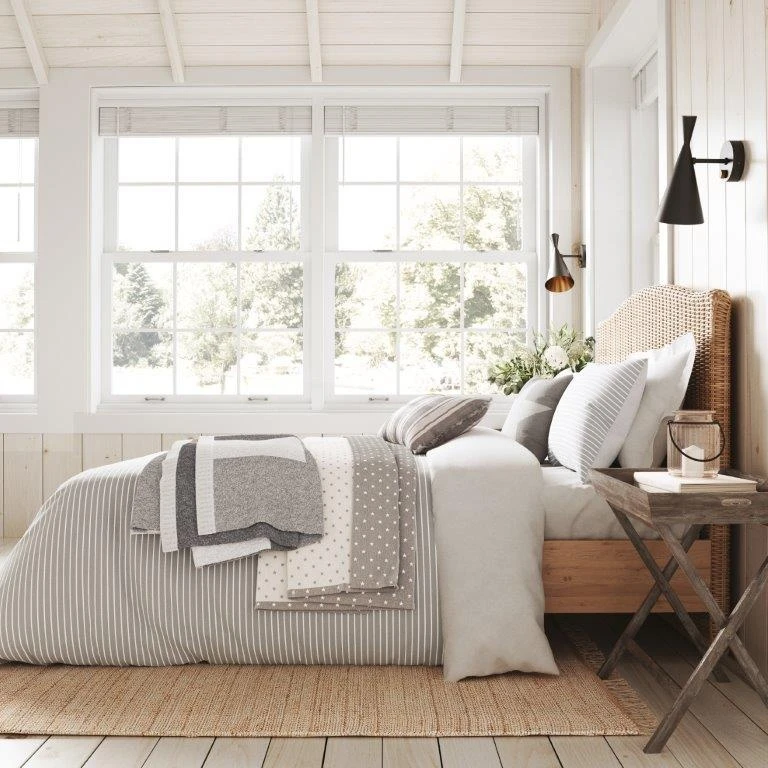 Helena Springfield Breton Stripe Grey Duvet Set 1 Helena Springfield Breton Stripe Grey Duvet Set