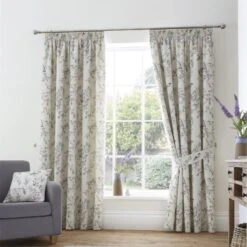 Dreams & Drapes Jazmine Heather Lined Pencil Pleat Curtains