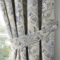 Dreams & Drapes Averie Blue Lined Pencil Pleat Curtains 7 Dreams & Drapes Averie Blue Lined Pencil Pleat Curtains -Home Comforts Shop 54228 23448