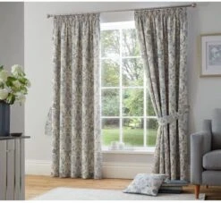 Dreams & Drapes Averie Blue Lined Pencil Pleat Curtains